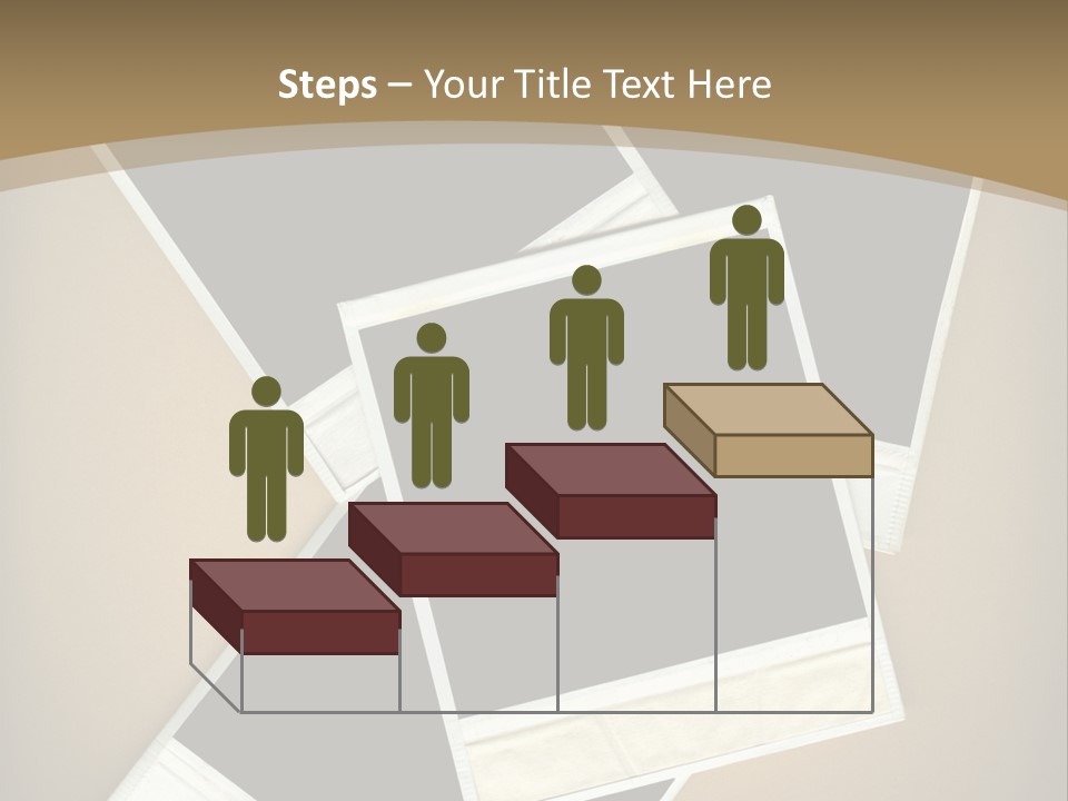 Blank Instant Photo Frames Against A Vignetted Cardboard Background PowerPoint Template