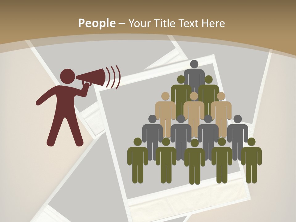 Blank Instant Photo Frames Against A Vignetted Cardboard Background PowerPoint Template