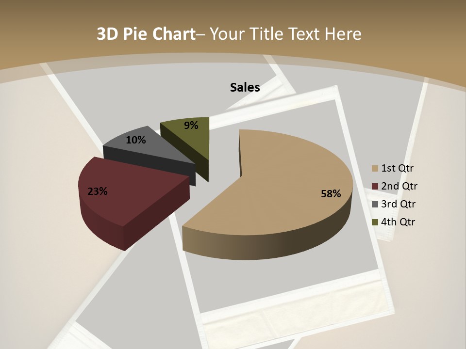 Blank Instant Photo Frames Against A Vignetted Cardboard Background PowerPoint Template