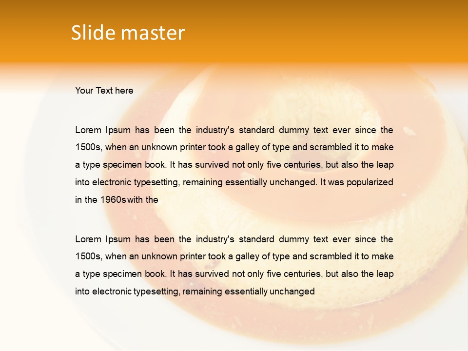 A White Plate Topped With A Pastry Covered In Orange Sauce PowerPoint Template