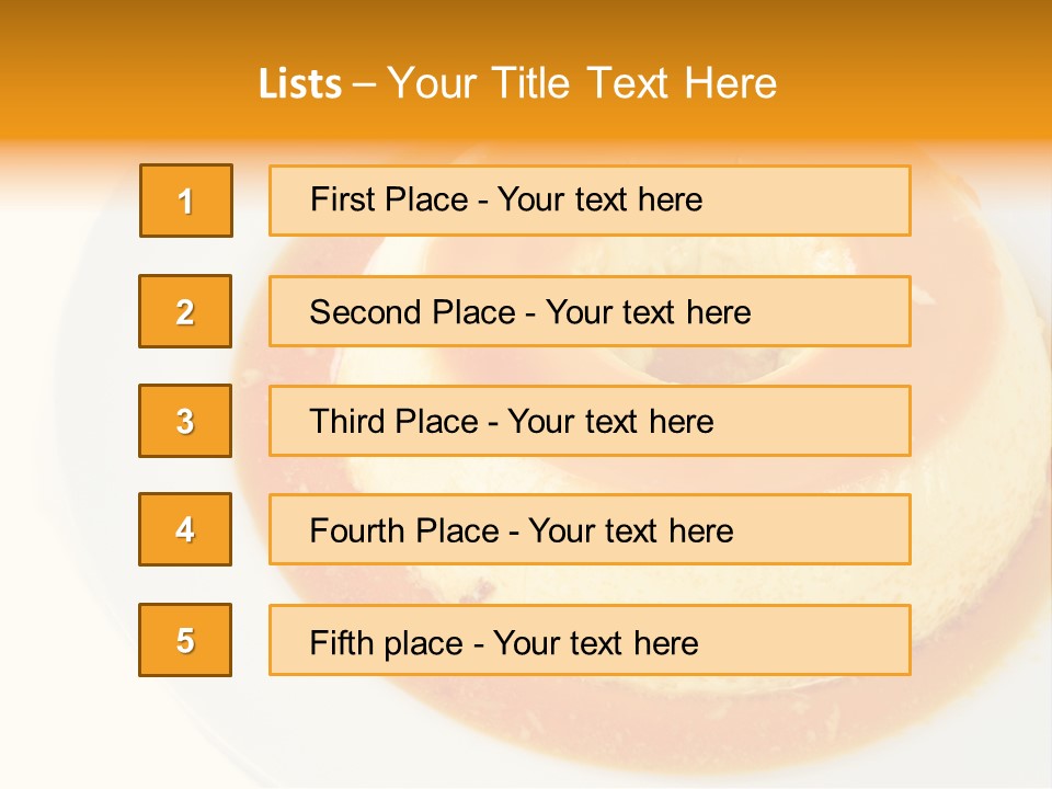A White Plate Topped With A Pastry Covered In Orange Sauce PowerPoint Template