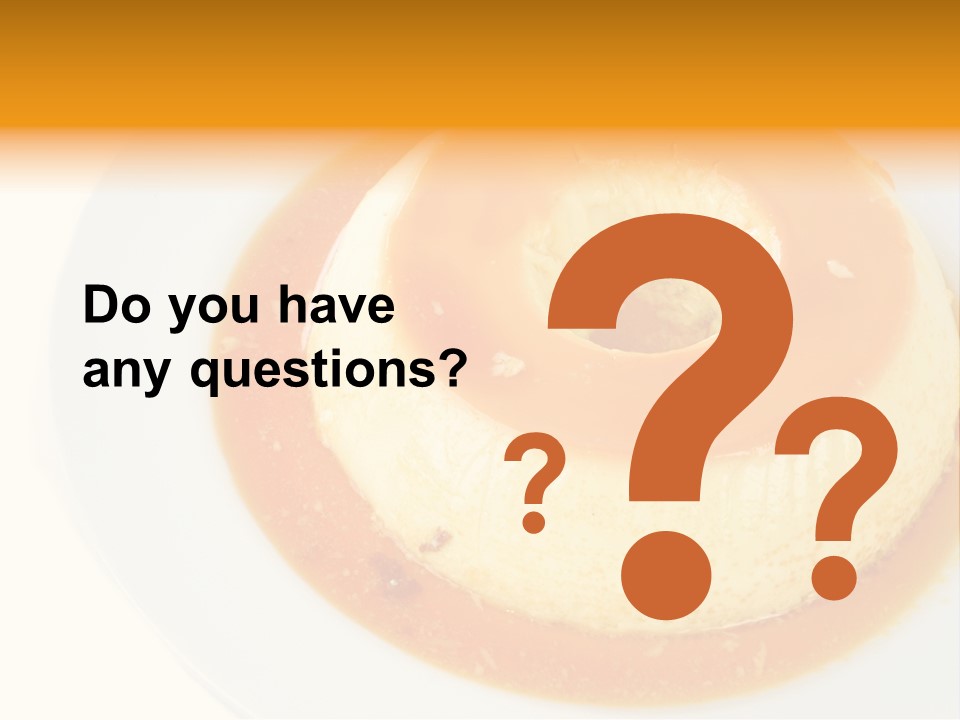 A White Plate Topped With A Pastry Covered In Orange Sauce PowerPoint Template