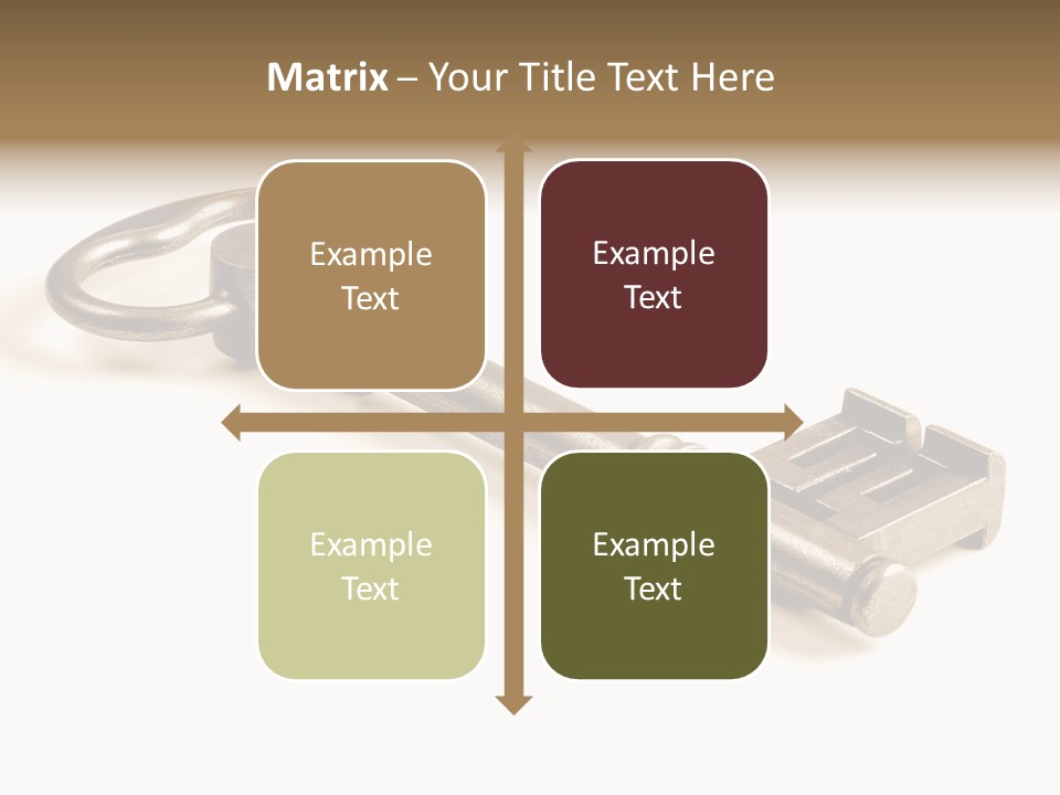 Vintage Key In A Close Up View Isolated Over A White Background PowerPoint Template