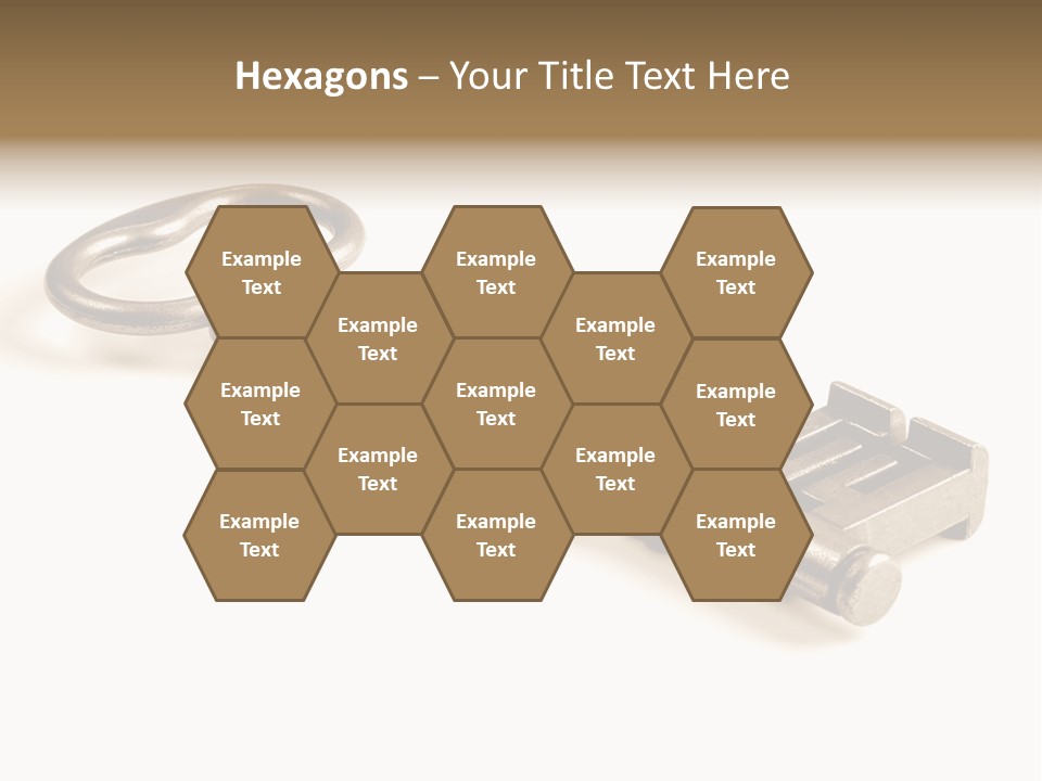 Vintage Key In A Close Up View Isolated Over A White Background PowerPoint Template