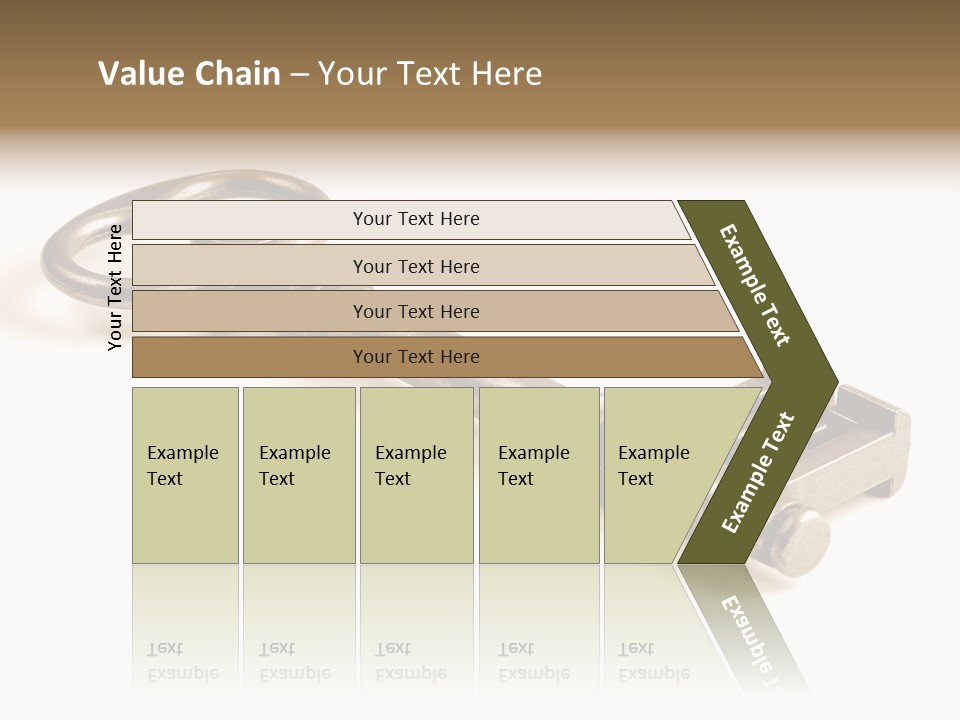 Vintage Key In A Close Up View Isolated Over A White Background PowerPoint Template