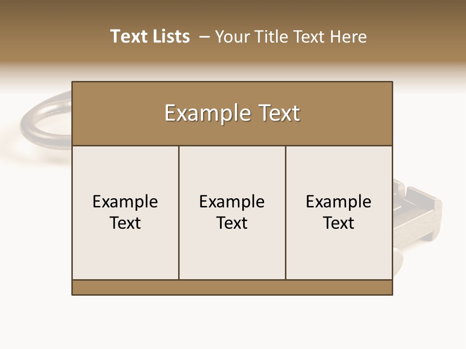 Vintage Key In A Close Up View Isolated Over A White Background PowerPoint Template