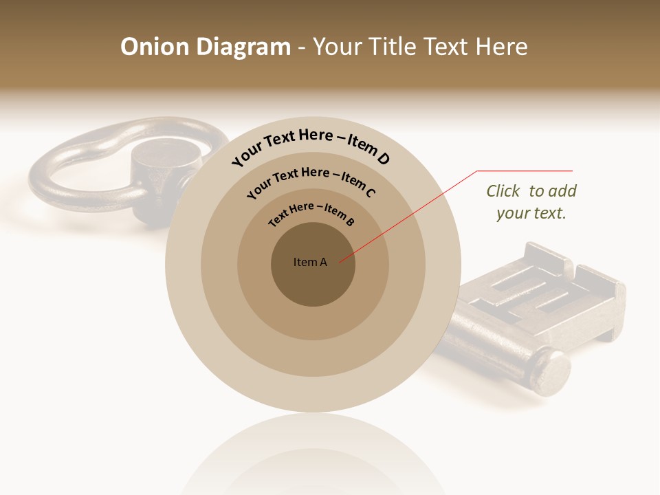 Vintage Key In A Close Up View Isolated Over A White Background PowerPoint Template