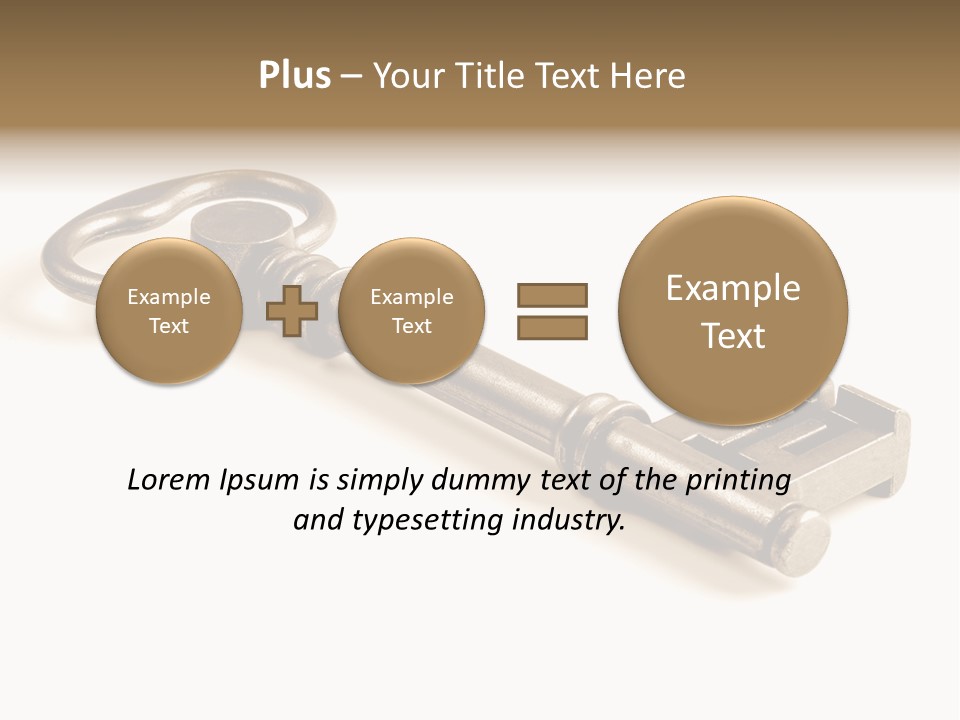 Vintage Key In A Close Up View Isolated Over A White Background PowerPoint Template
