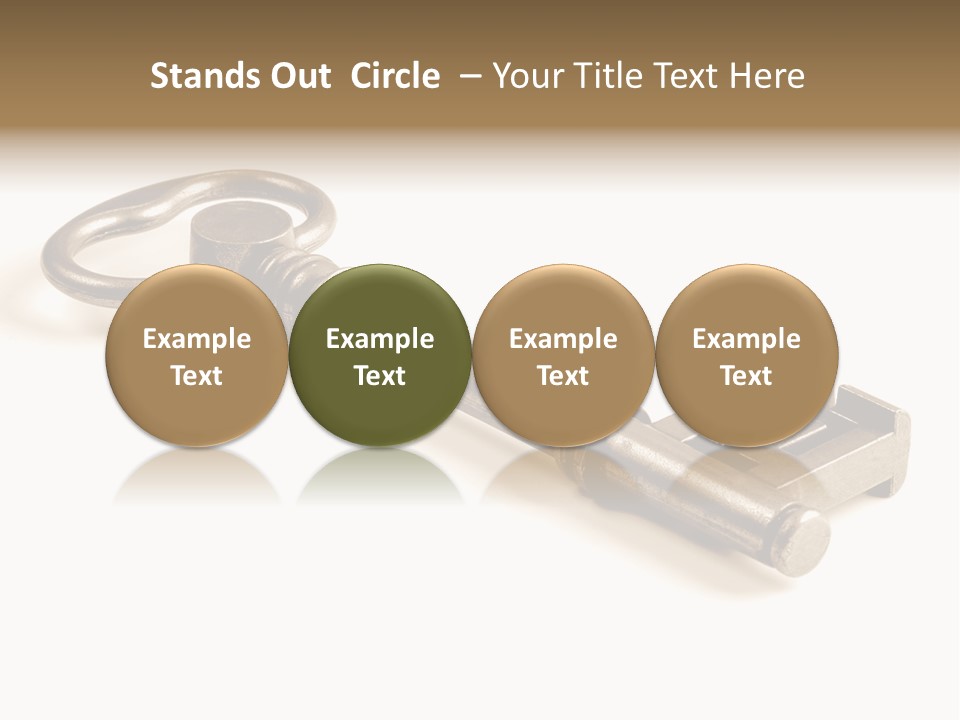 Vintage Key In A Close Up View Isolated Over A White Background PowerPoint Template