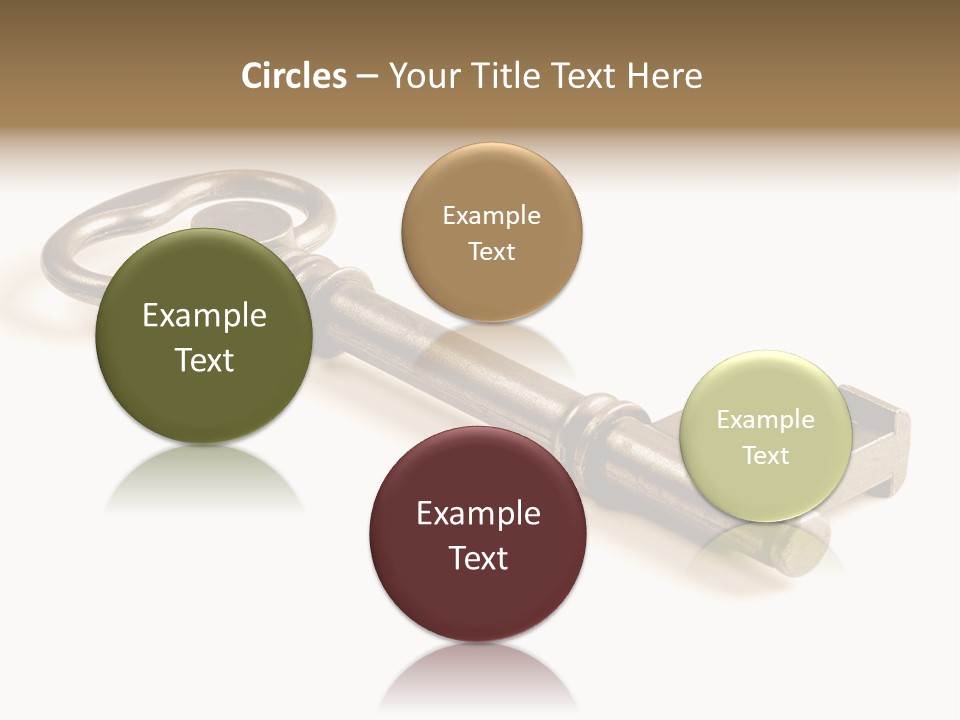 Vintage Key In A Close Up View Isolated Over A White Background PowerPoint Template