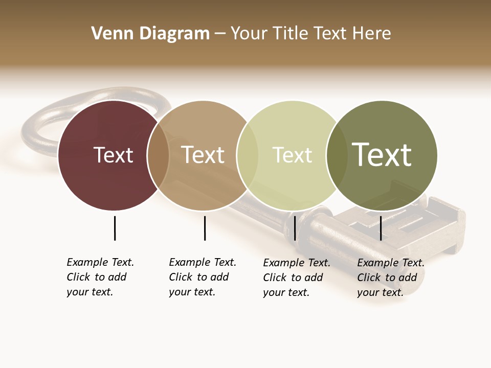 Vintage Key In A Close Up View Isolated Over A White Background PowerPoint Template