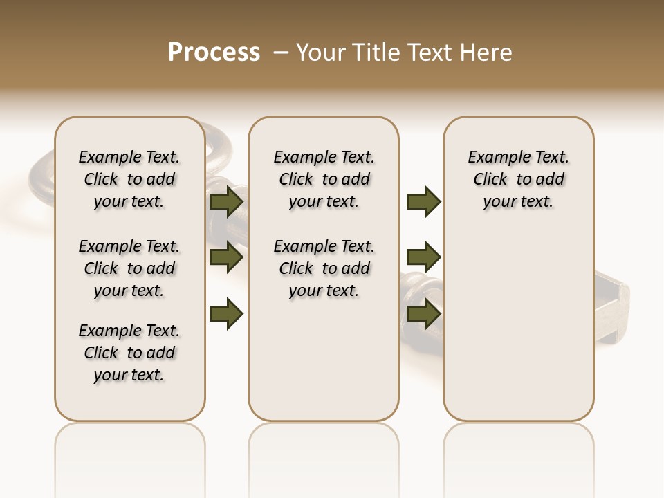 Vintage Key In A Close Up View Isolated Over A White Background PowerPoint Template