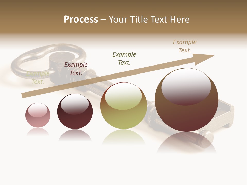 Vintage Key In A Close Up View Isolated Over A White Background PowerPoint Template