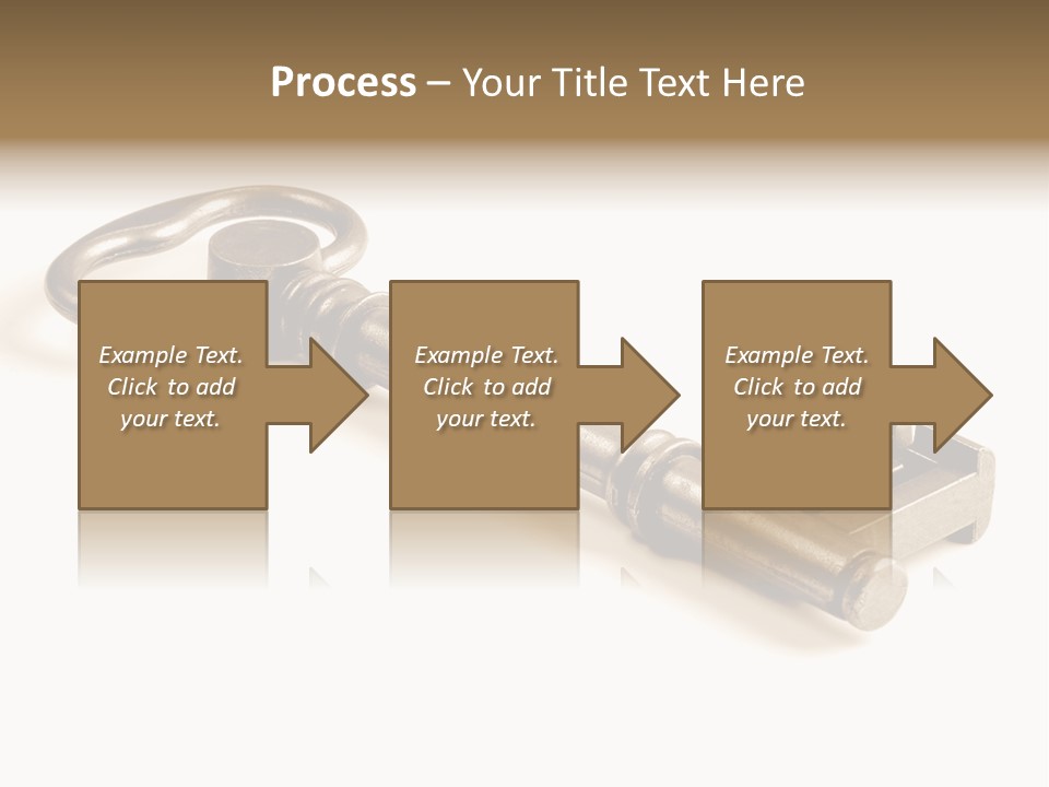 Vintage Key In A Close Up View Isolated Over A White Background PowerPoint Template