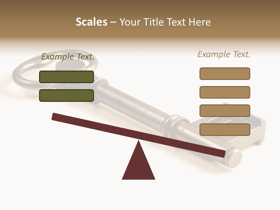 Vintage Key In A Close Up View Isolated Over A White Background PowerPoint Template