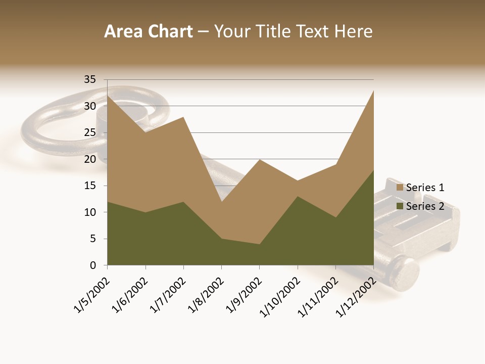 Vintage Key In A Close Up View Isolated Over A White Background PowerPoint Template