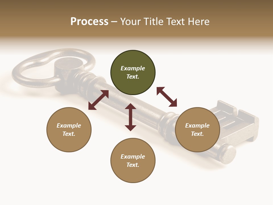 Vintage Key In A Close Up View Isolated Over A White Background PowerPoint Template