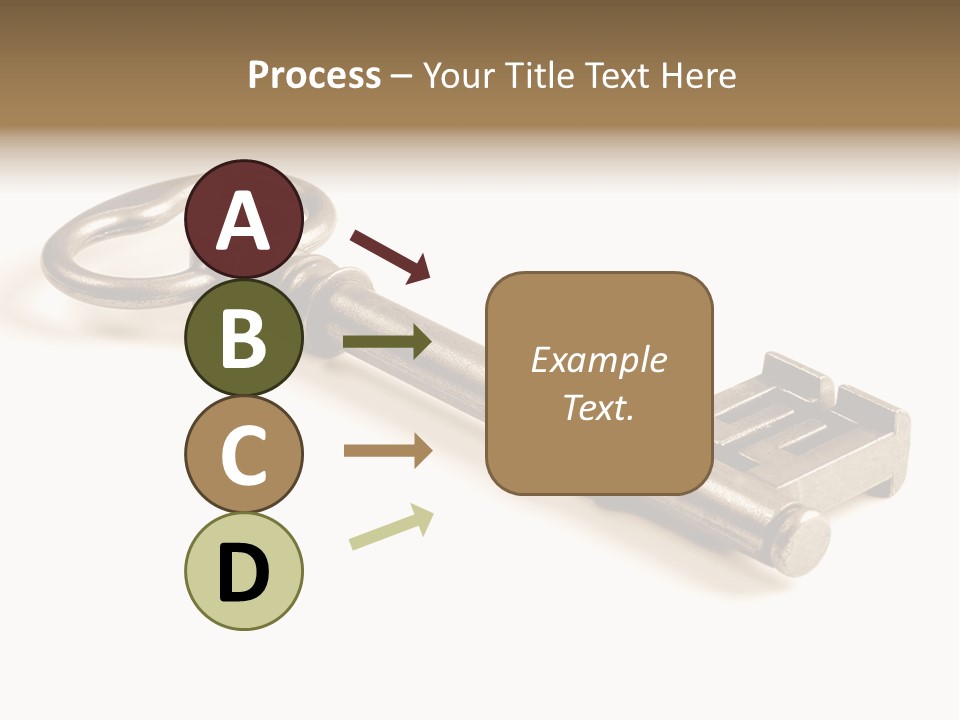 Vintage Key In A Close Up View Isolated Over A White Background PowerPoint Template