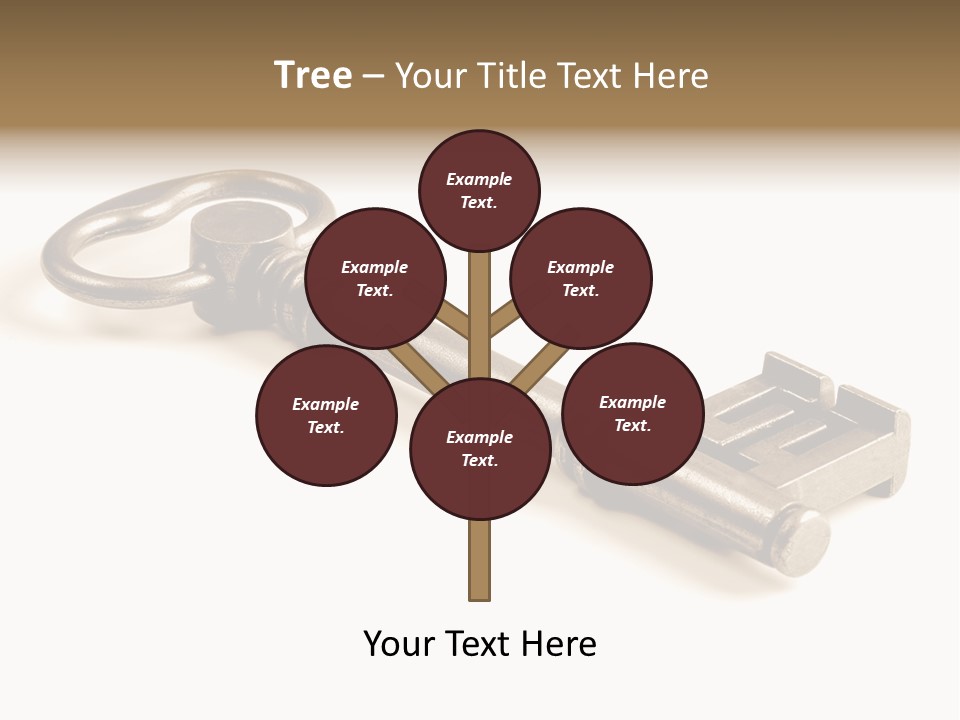 Vintage Key In A Close Up View Isolated Over A White Background PowerPoint Template