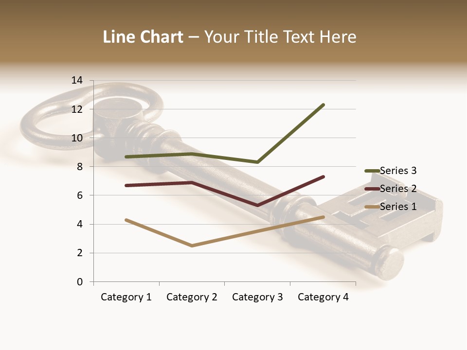 Vintage Key In A Close Up View Isolated Over A White Background PowerPoint Template
