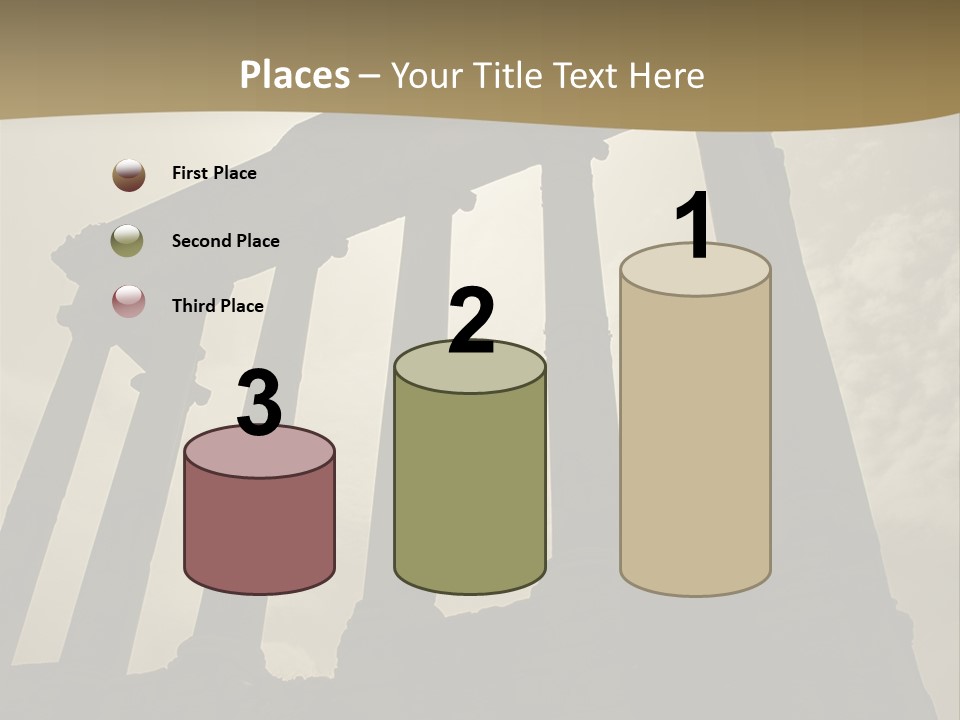 Architectural Structure In The Roman Forum Ruins, Rome, Italy. PowerPoint Template