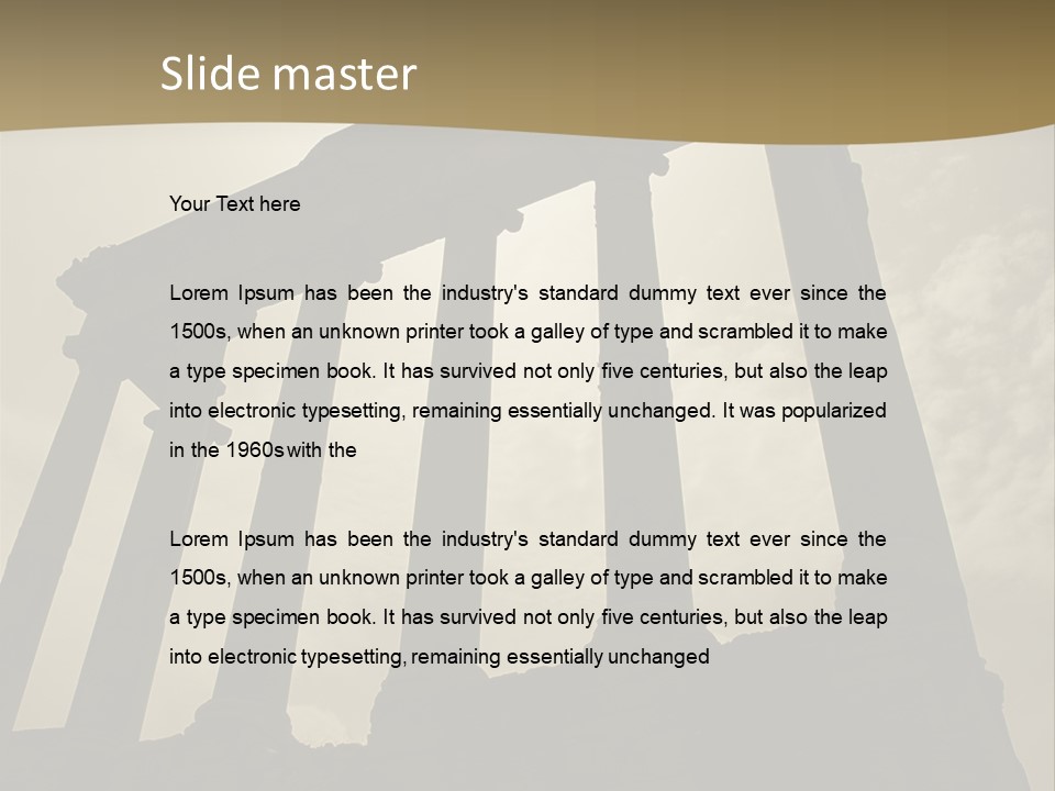 Architectural Structure In The Roman Forum Ruins, Rome, Italy. PowerPoint Template