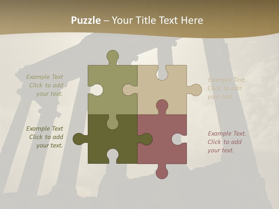 Architectural Structure In The Roman Forum Ruins, Rome, Italy. PowerPoint Template