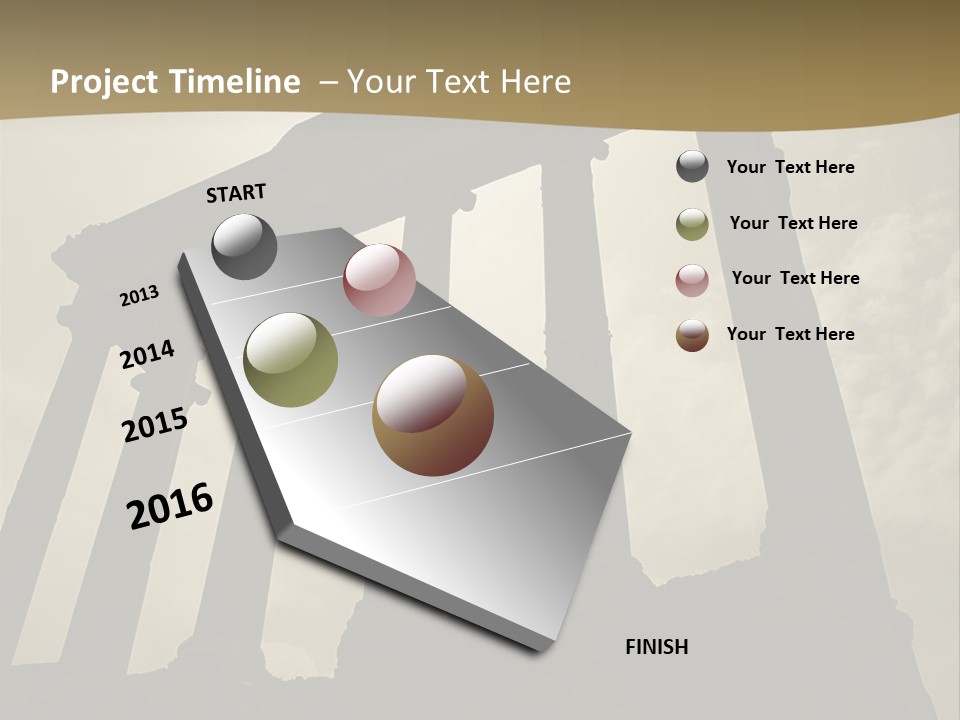 Architectural Structure In The Roman Forum Ruins, Rome, Italy. PowerPoint Template