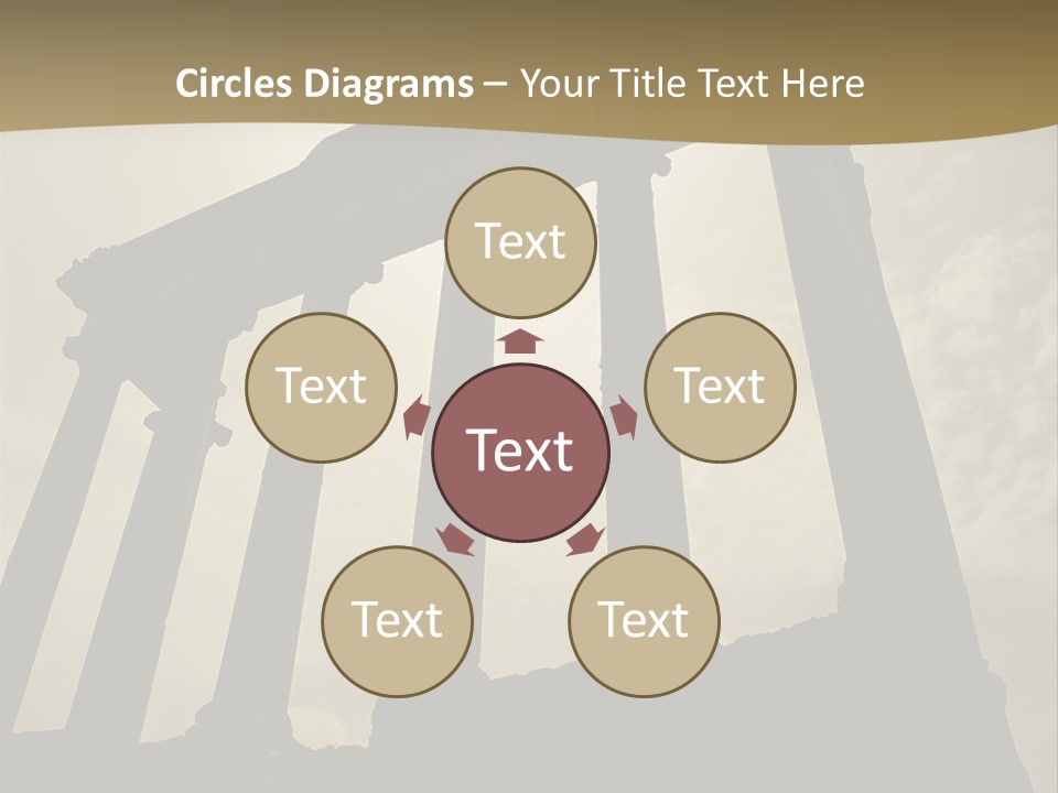 Architectural Structure In The Roman Forum Ruins, Rome, Italy. PowerPoint Template