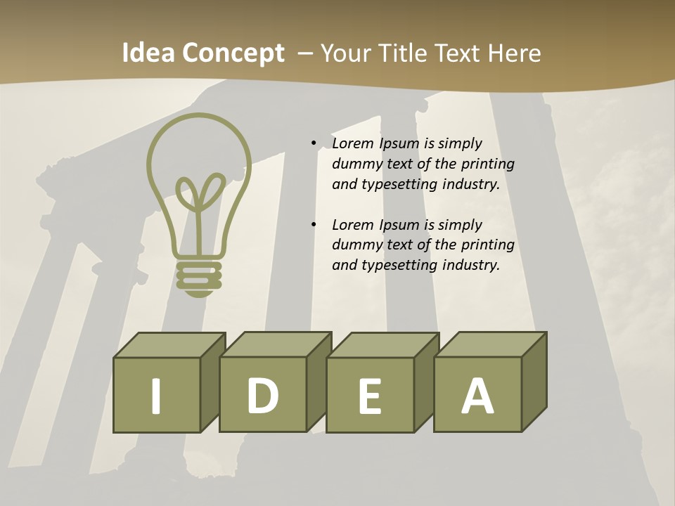 Architectural Structure In The Roman Forum Ruins, Rome, Italy. PowerPoint Template