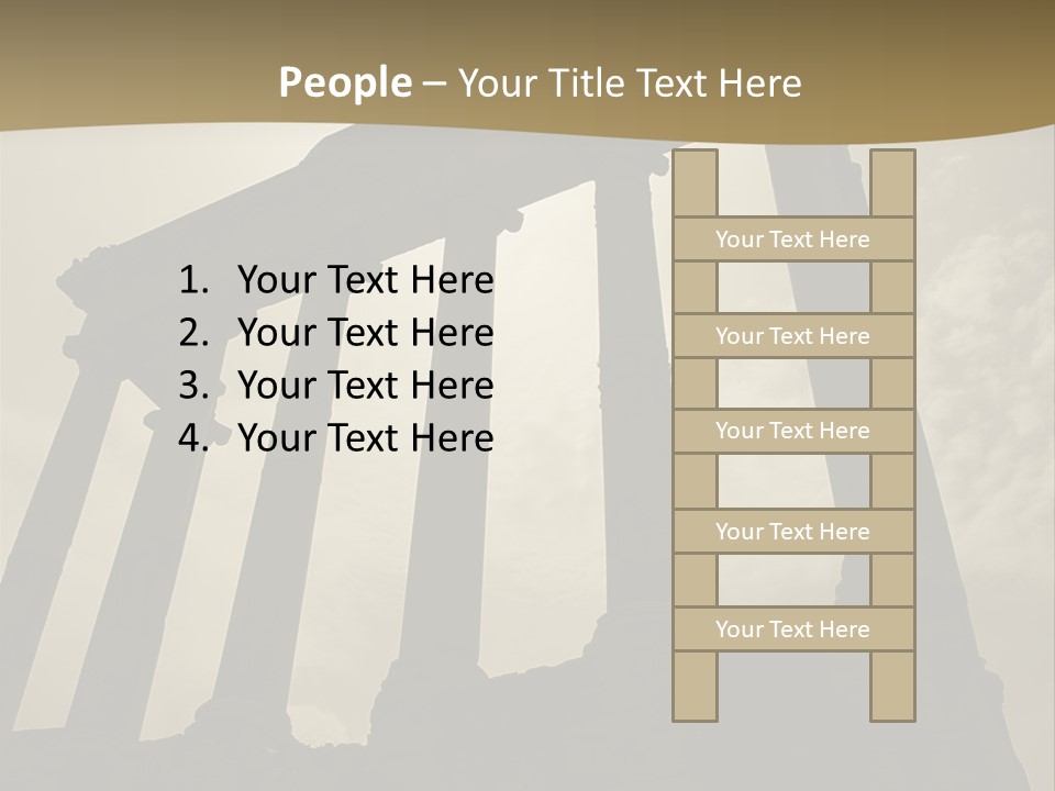Architectural Structure In The Roman Forum Ruins, Rome, Italy. PowerPoint Template
