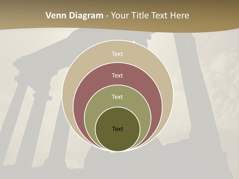 Architectural Structure In The Roman Forum Ruins, Rome, Italy. PowerPoint Template