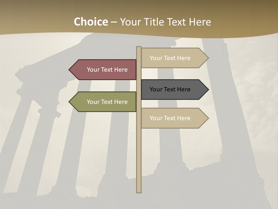 Architectural Structure In The Roman Forum Ruins, Rome, Italy. PowerPoint Template