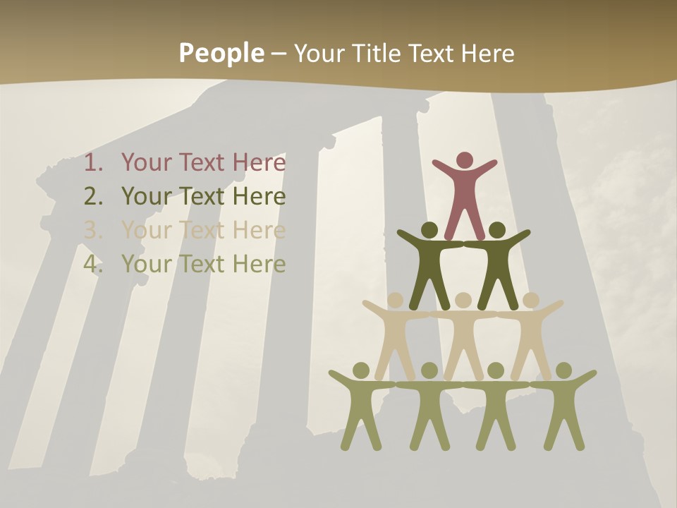 Architectural Structure In The Roman Forum Ruins, Rome, Italy. PowerPoint Template