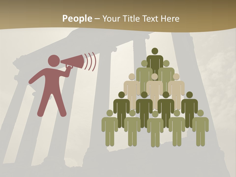 Architectural Structure In The Roman Forum Ruins, Rome, Italy. PowerPoint Template