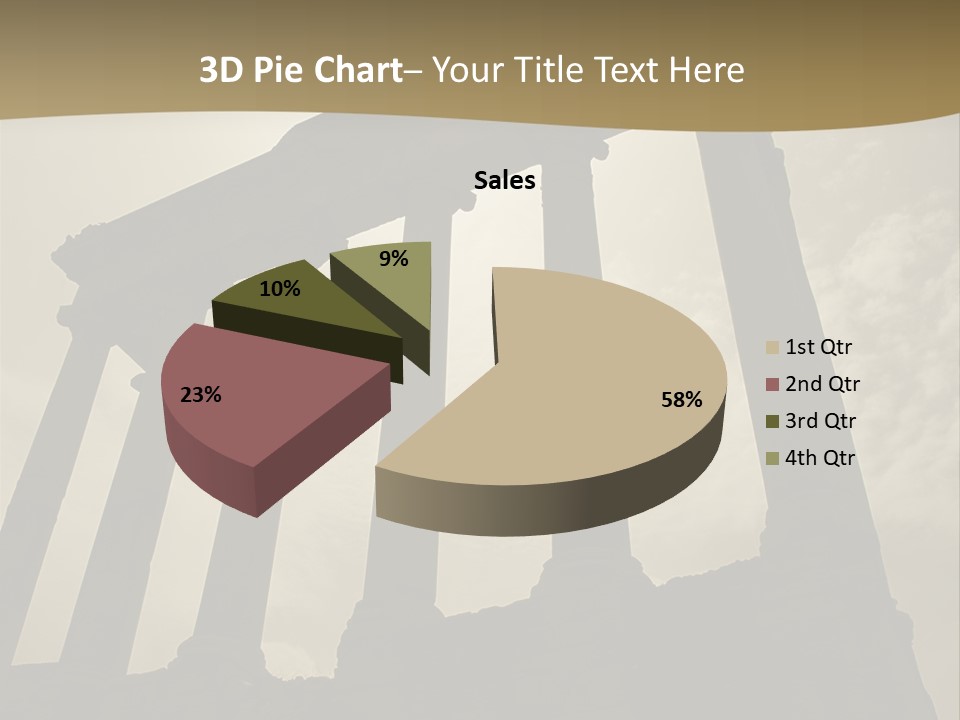 Architectural Structure In The Roman Forum Ruins, Rome, Italy. PowerPoint Template