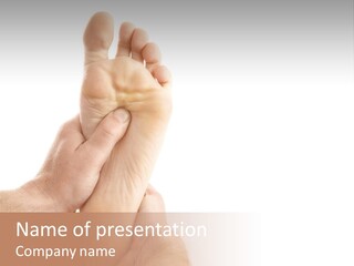 A Person Holding The Foot Of Another Person PowerPoint Template