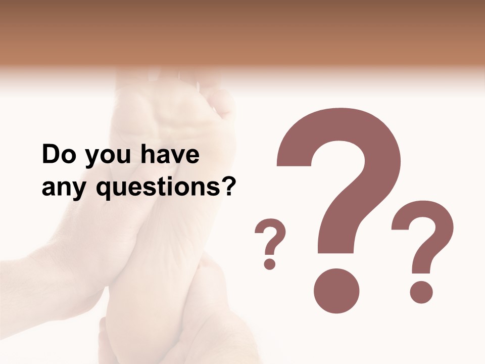 A Person Holding The Foot Of Another Person PowerPoint Template