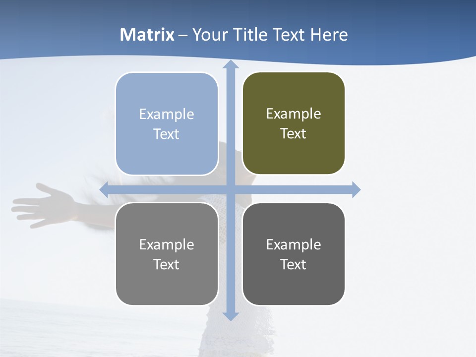 Young Asian Female At Beach Throwing Her Arms Back Behind Her. PowerPoint Template