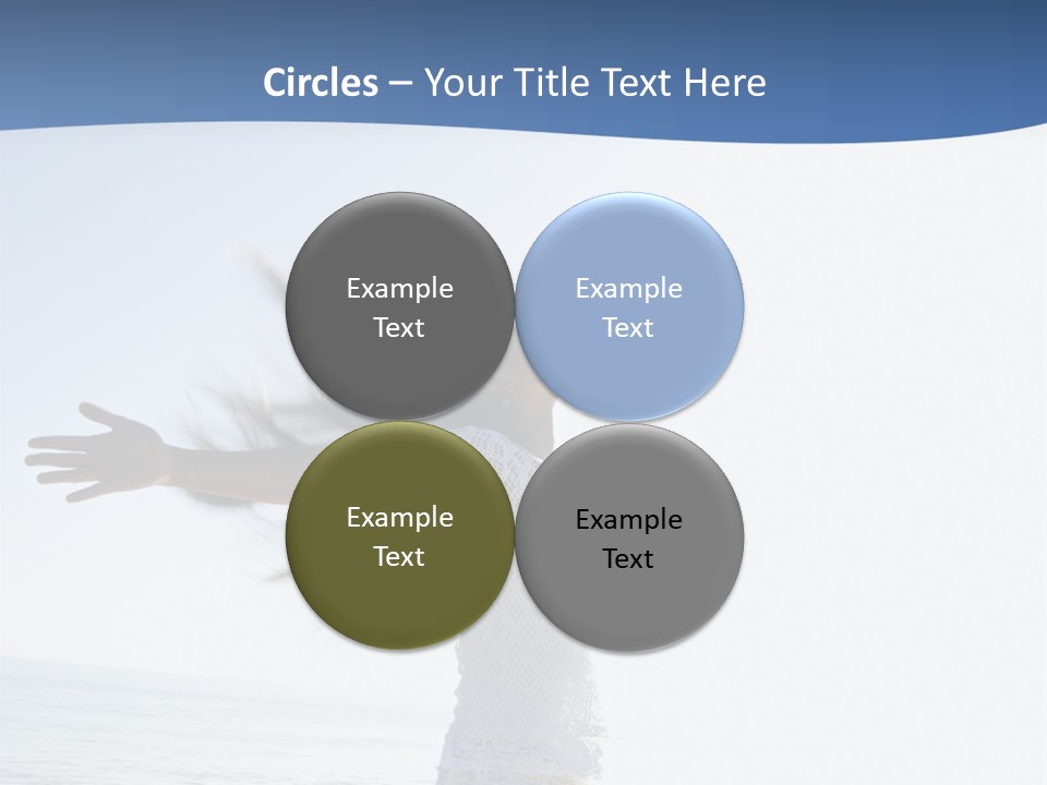 Young Asian Female At Beach Throwing Her Arms Back Behind Her. PowerPoint Template