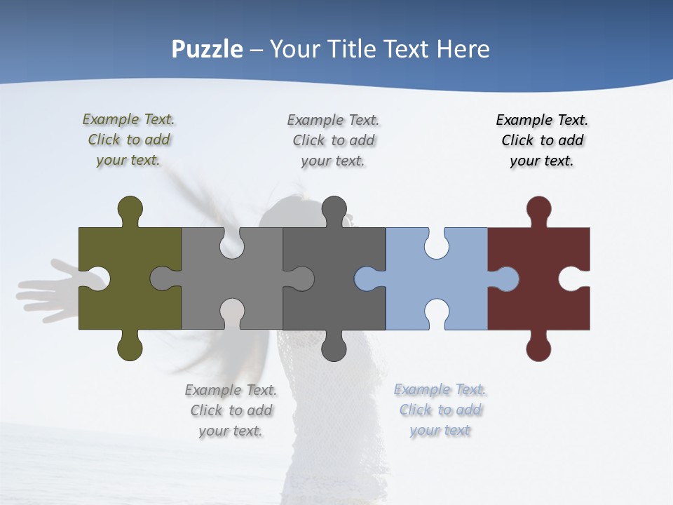 Young Asian Female At Beach Throwing Her Arms Back Behind Her. PowerPoint Template