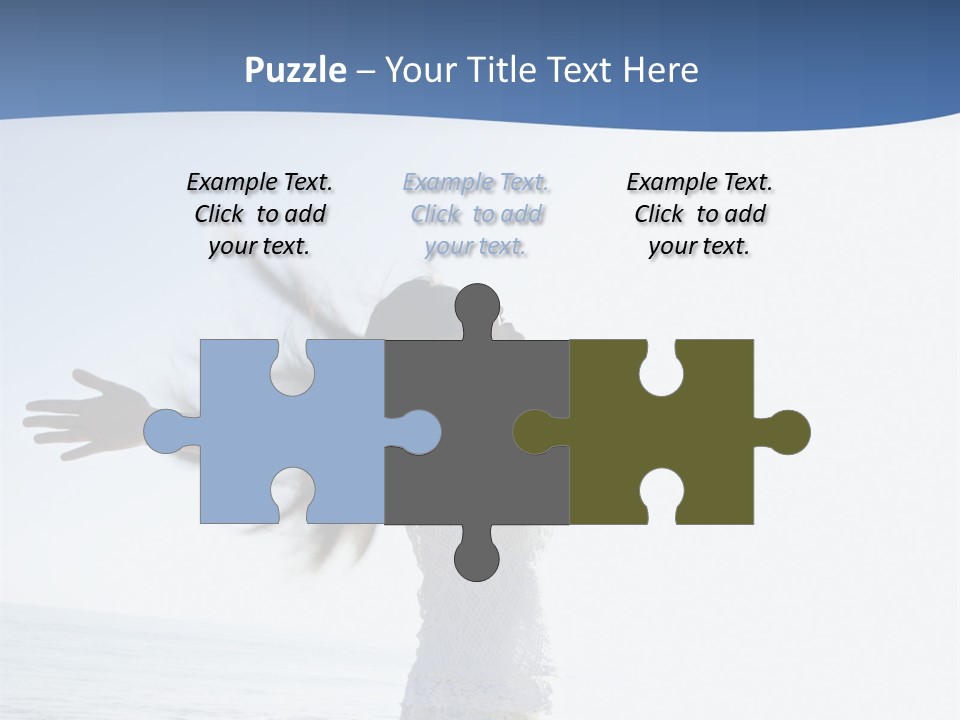 Young Asian Female At Beach Throwing Her Arms Back Behind Her. PowerPoint Template