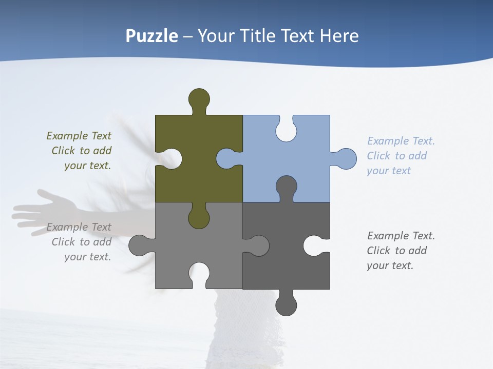 Young Asian Female At Beach Throwing Her Arms Back Behind Her. PowerPoint Template