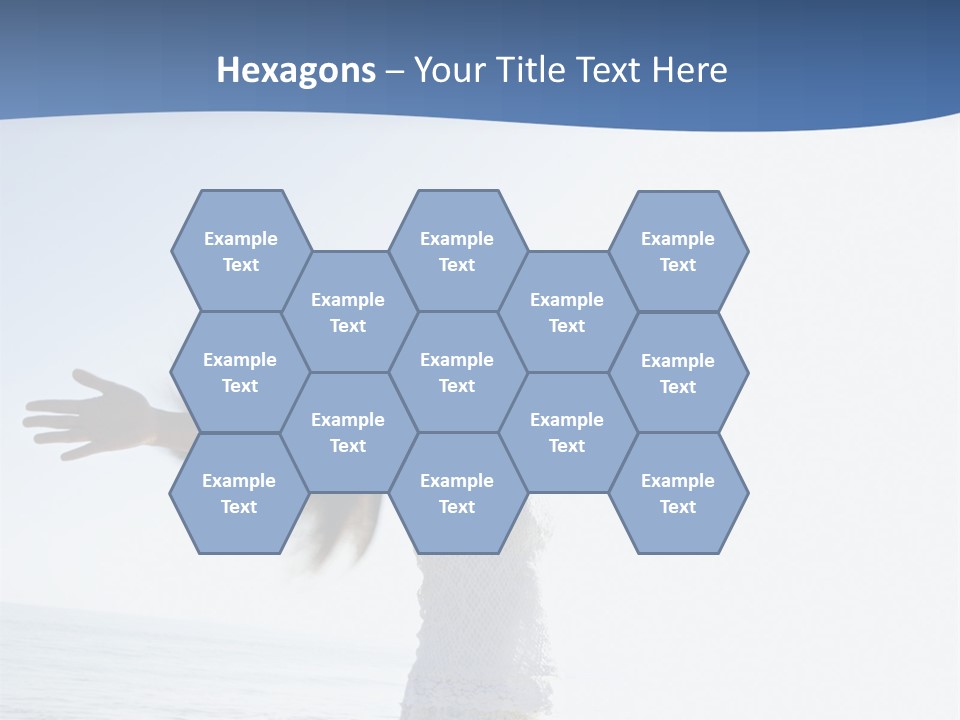 Young Asian Female At Beach Throwing Her Arms Back Behind Her. PowerPoint Template