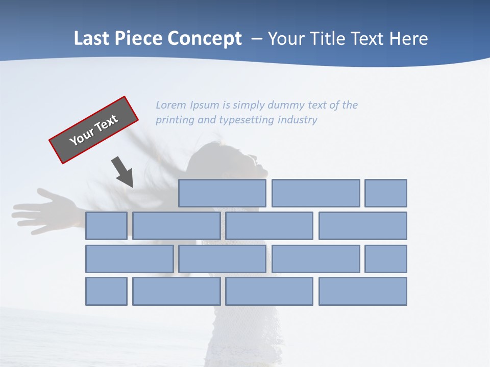 Young Asian Female At Beach Throwing Her Arms Back Behind Her. PowerPoint Template