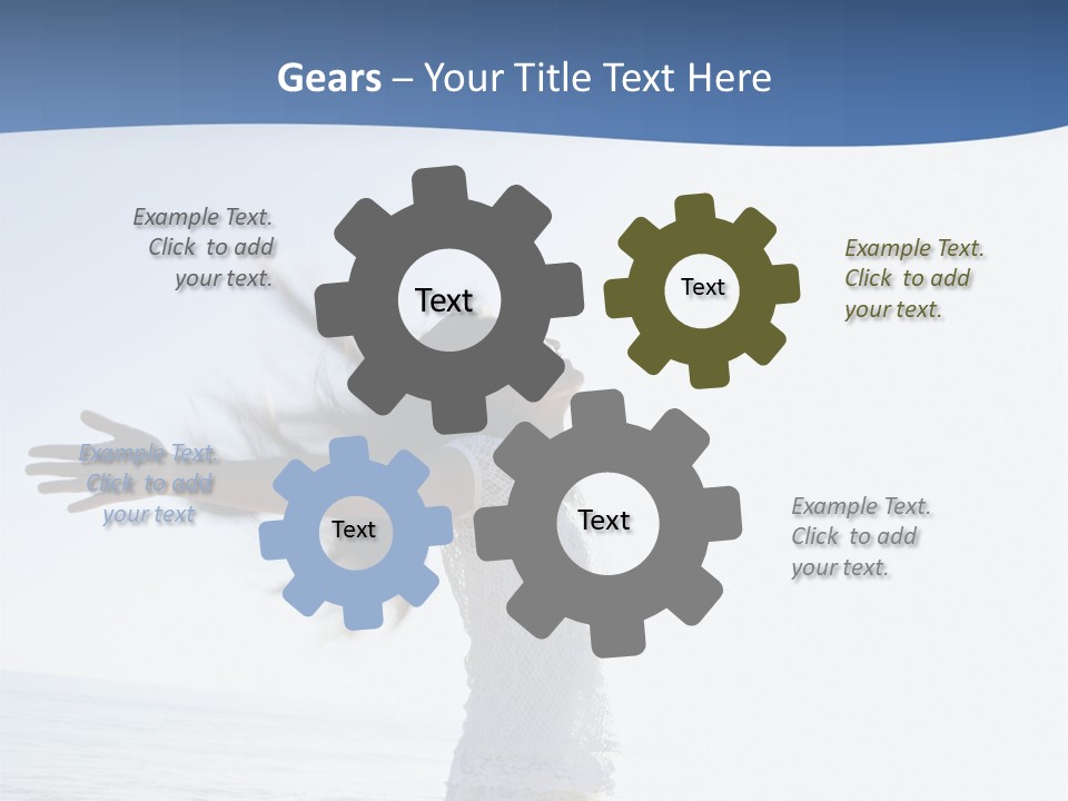 Young Asian Female At Beach Throwing Her Arms Back Behind Her. PowerPoint Template