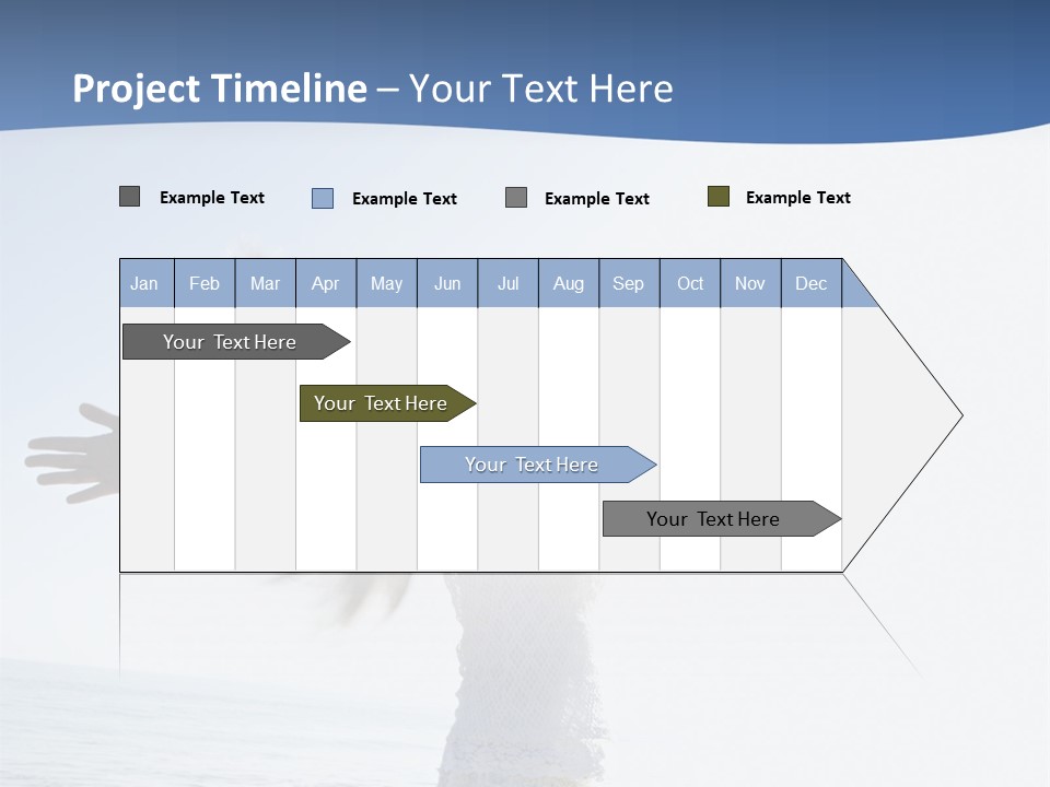 Young Asian Female At Beach Throwing Her Arms Back Behind Her. PowerPoint Template