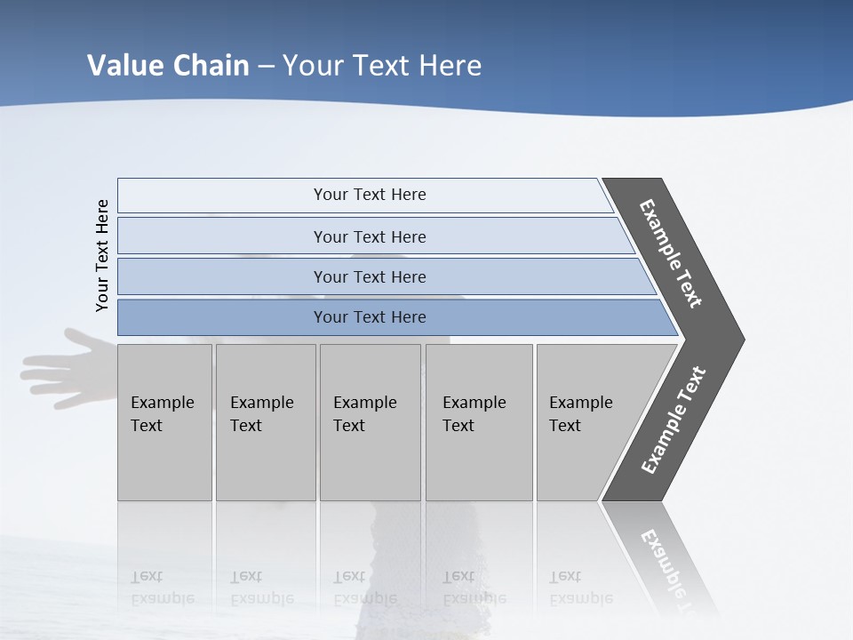 Young Asian Female At Beach Throwing Her Arms Back Behind Her. PowerPoint Template