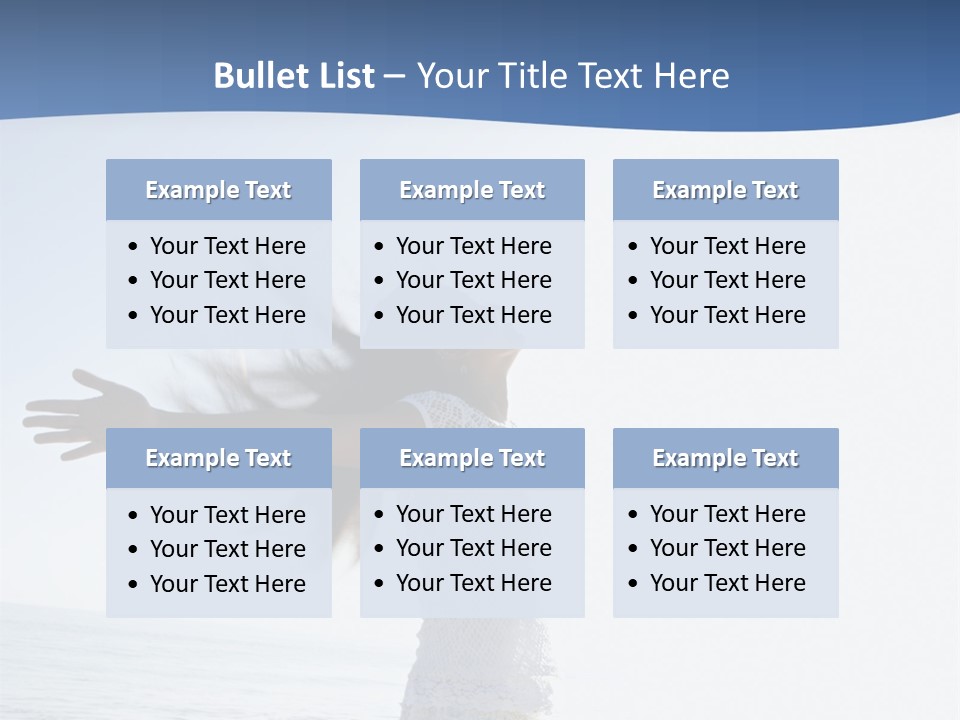 Young Asian Female At Beach Throwing Her Arms Back Behind Her. PowerPoint Template