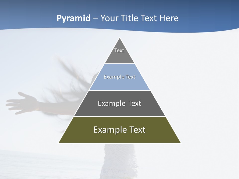 Young Asian Female At Beach Throwing Her Arms Back Behind Her. PowerPoint Template